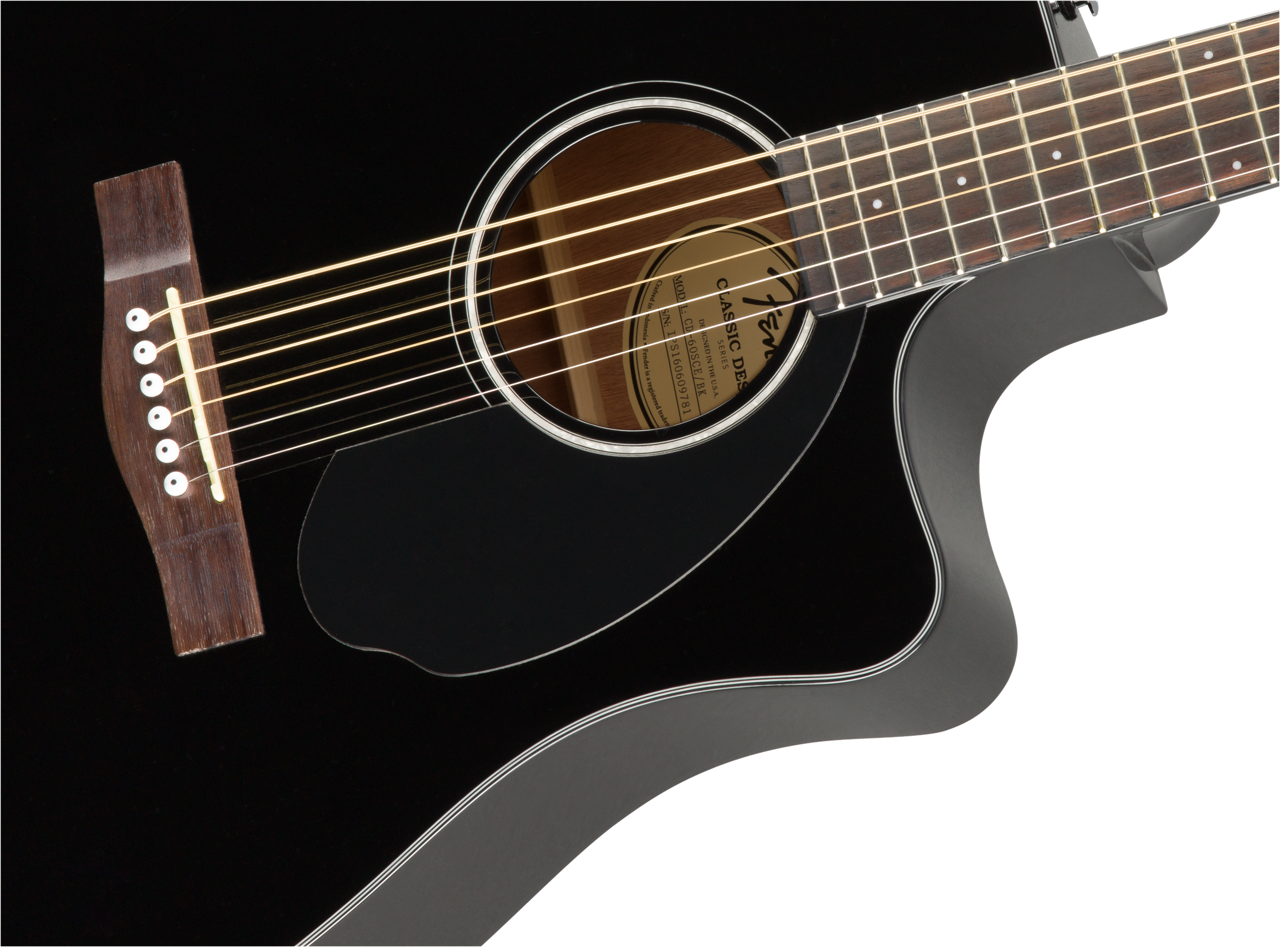 Fender CD-60SCE Dreadnought, Walnut Fingerboard, Black