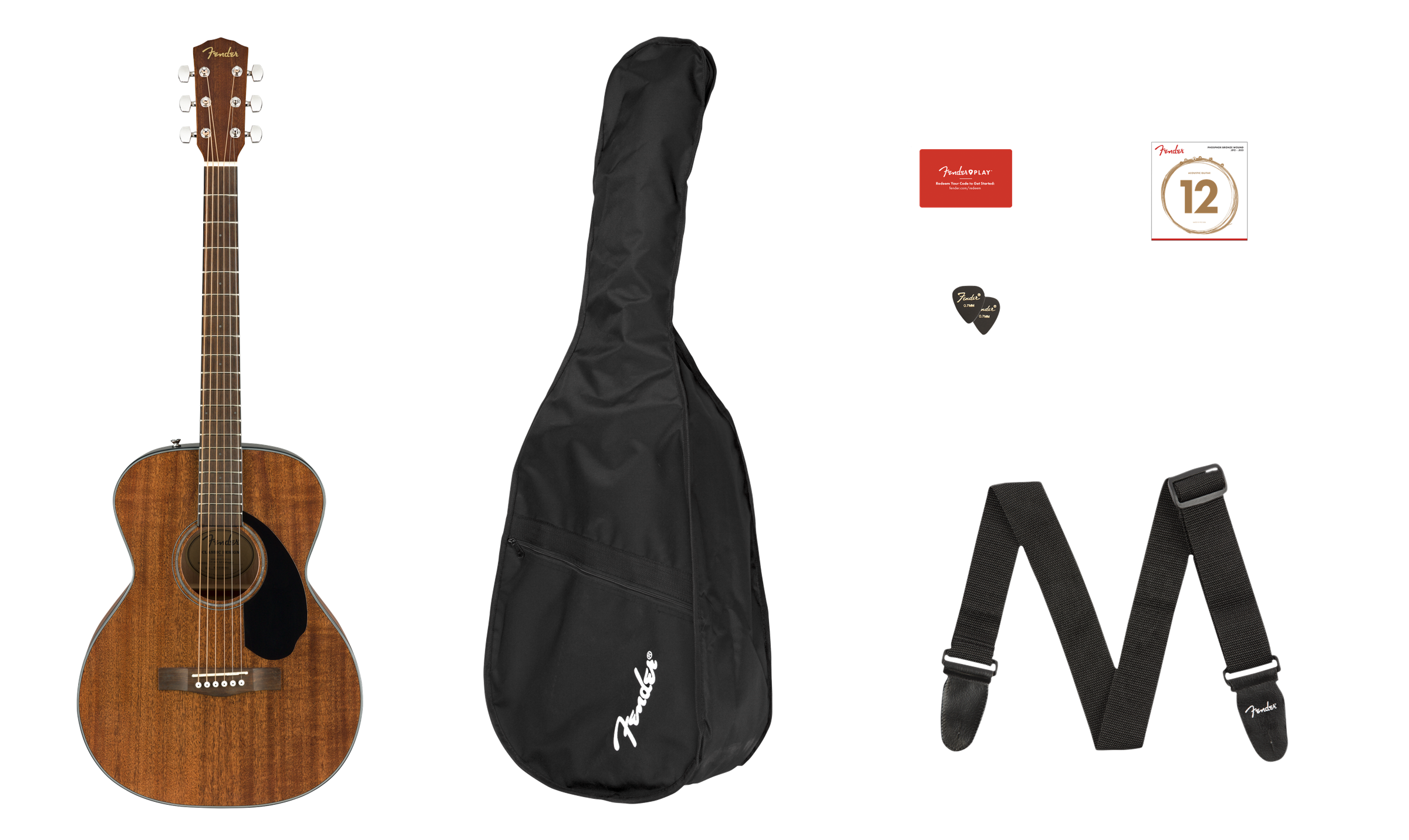 Fender CC-60S Concert Pack V2, All-Mahogany