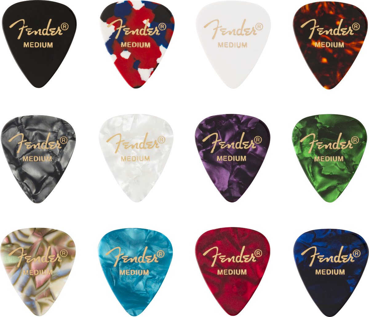 FENDER 351 CELLULOID MEDLEY, (12) PICKS