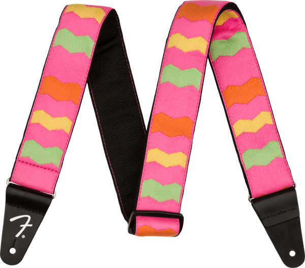 Fender MonoNeon Woven Strap, Neon Pink, 2"