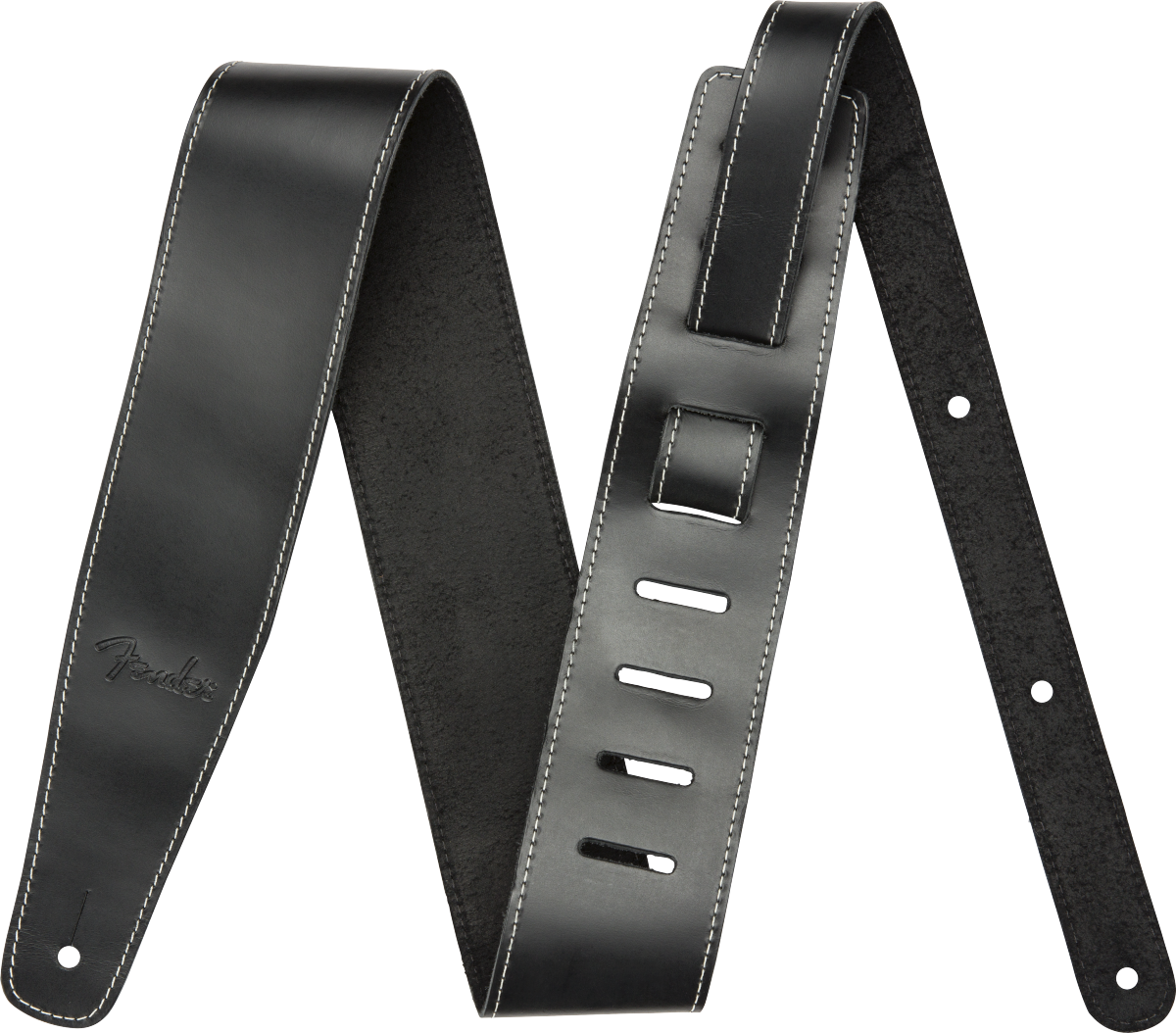 Fender® Broken-In Leather Strap, Black 2.5"