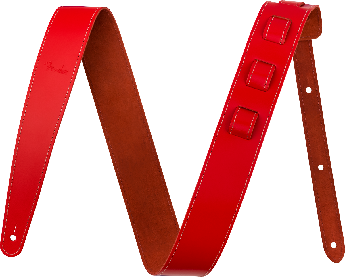 Red leather guitar strap sale
