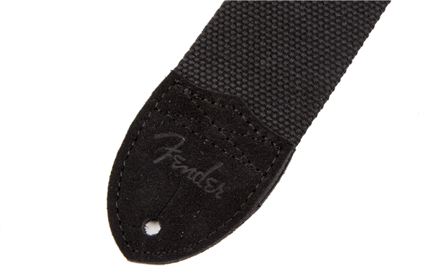 Fender® Cotton/Leather Strap, Black