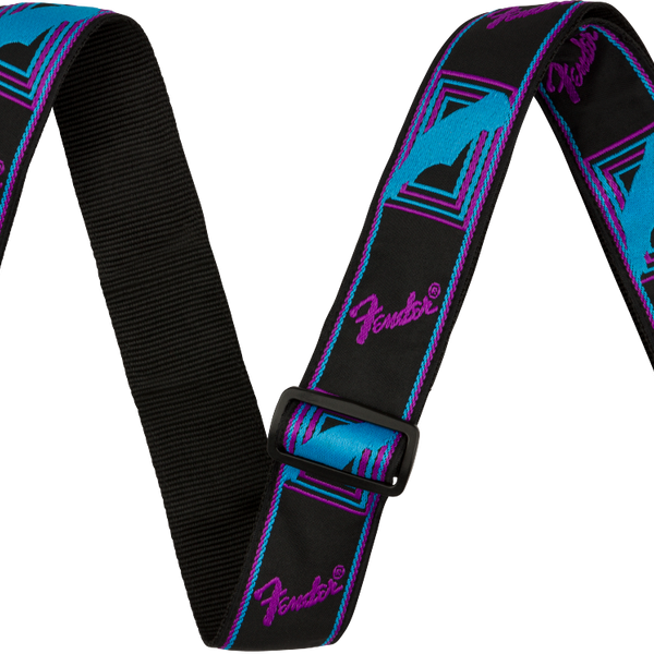 Fender Neon Monogrammed Strap, Blue and Purple, 2 – Faders Music Inc.