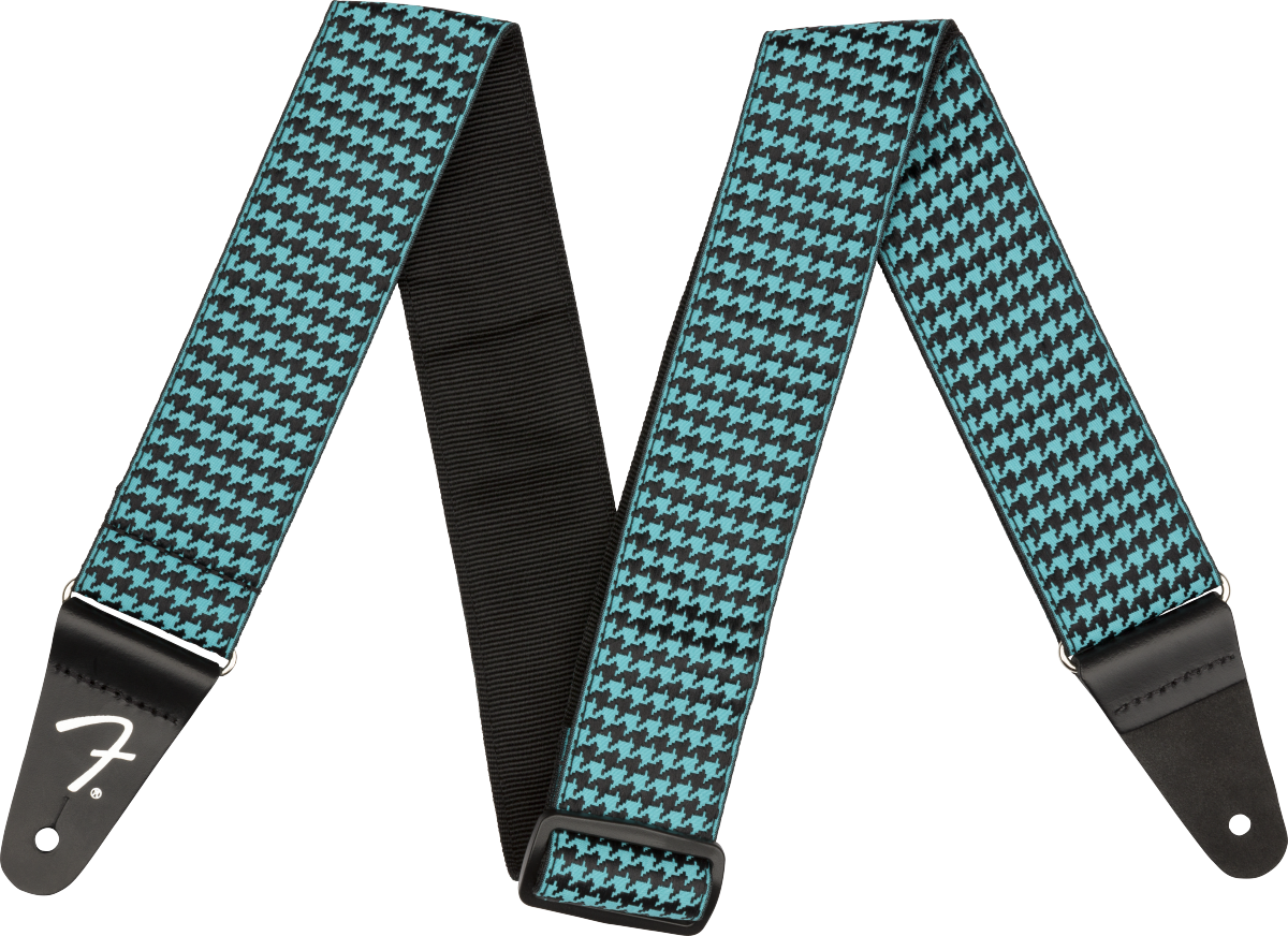 STRAP GUITAR FENDER HOUNDSTOOTH STRAP TEAL