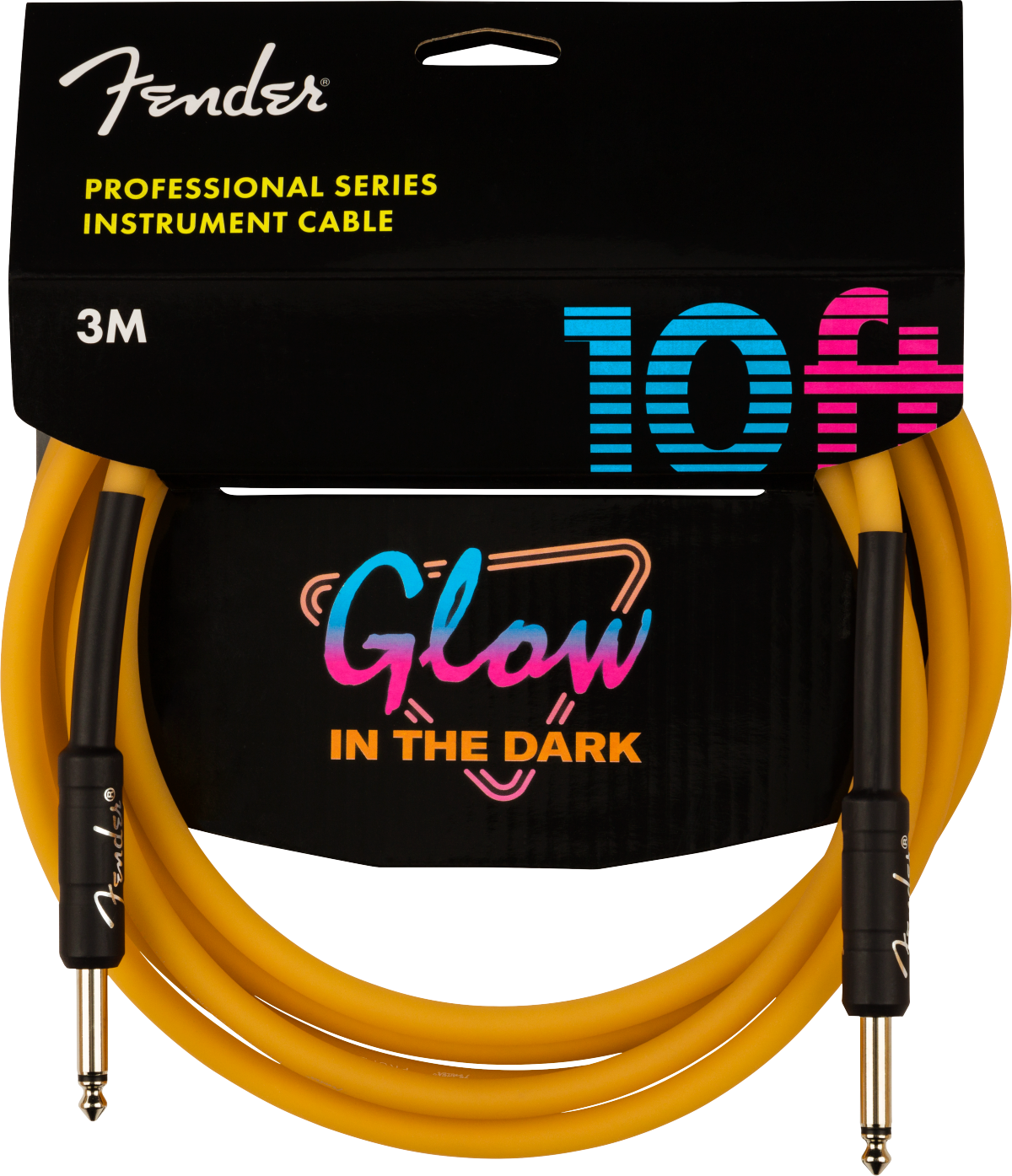 Fender Professional Glow in the Dark Cable, Orange, 10'
