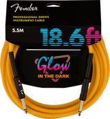 Fender Professional Glow in the Dark Cable, Orange, 18.6"