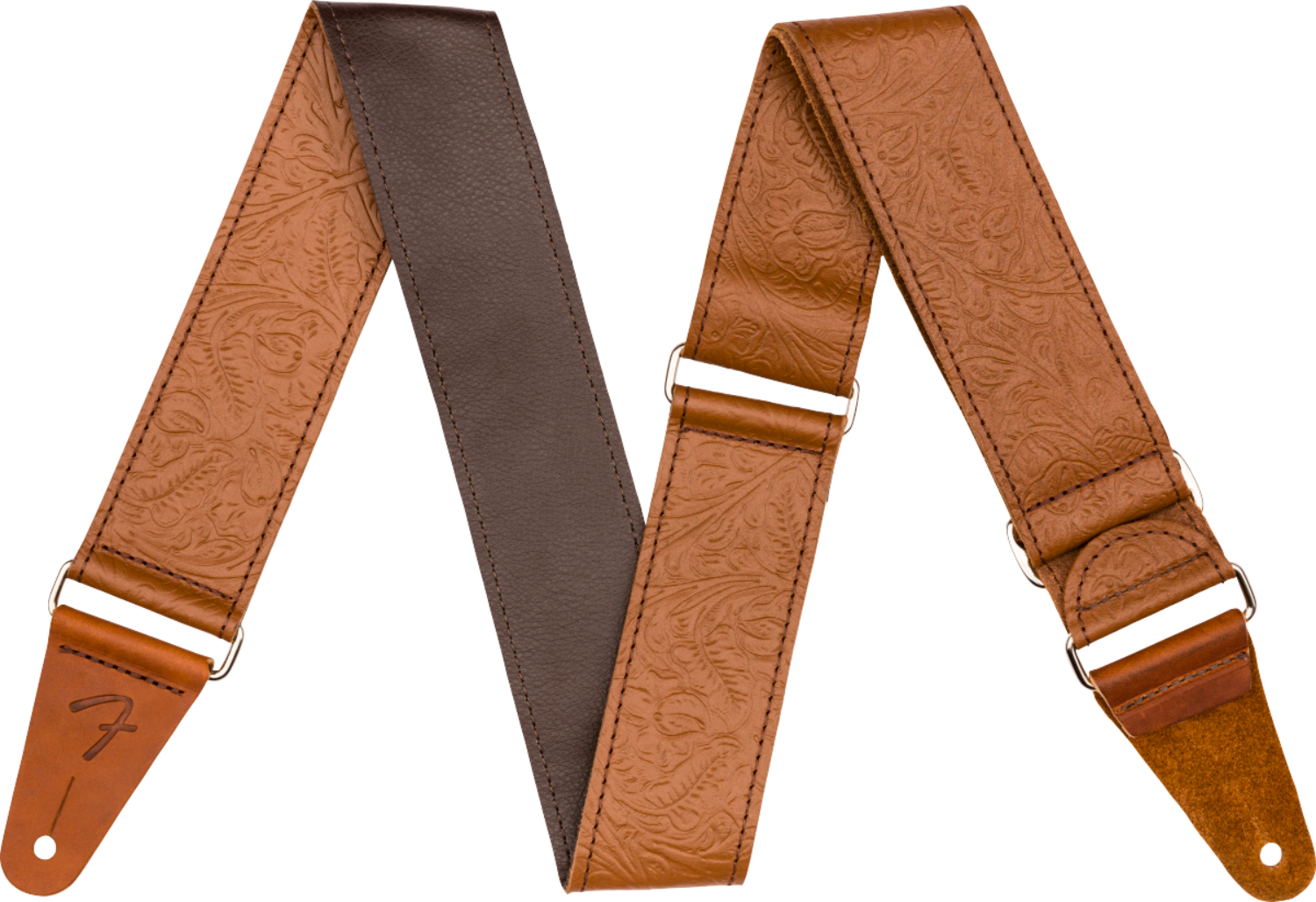 Fender TOOLED LEATHER GUITAR STRAP, 2"