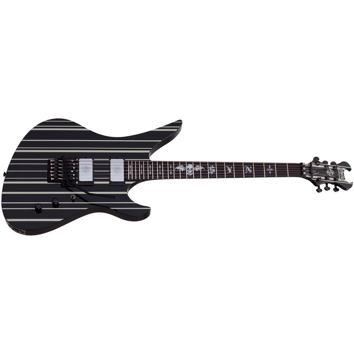 Schecter Synyster Gates Custom Electric Guitar - Black with Silver Stripes