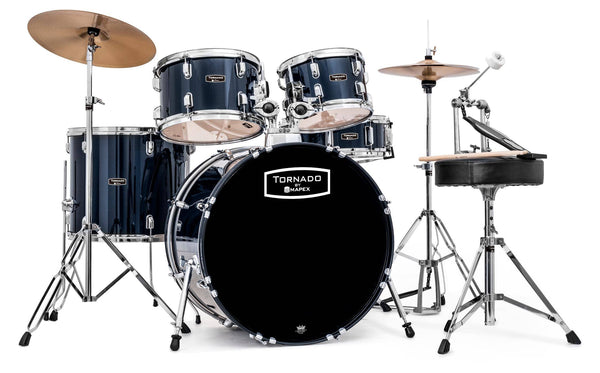 Mapex Tornado 5-Piece Drum Set with Cymbals and Hardware (20,10,12,14,14) - Blue