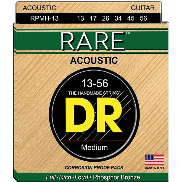 DR Strings RPMH-13 RARE Acoustic Strings - Medium, 13-56