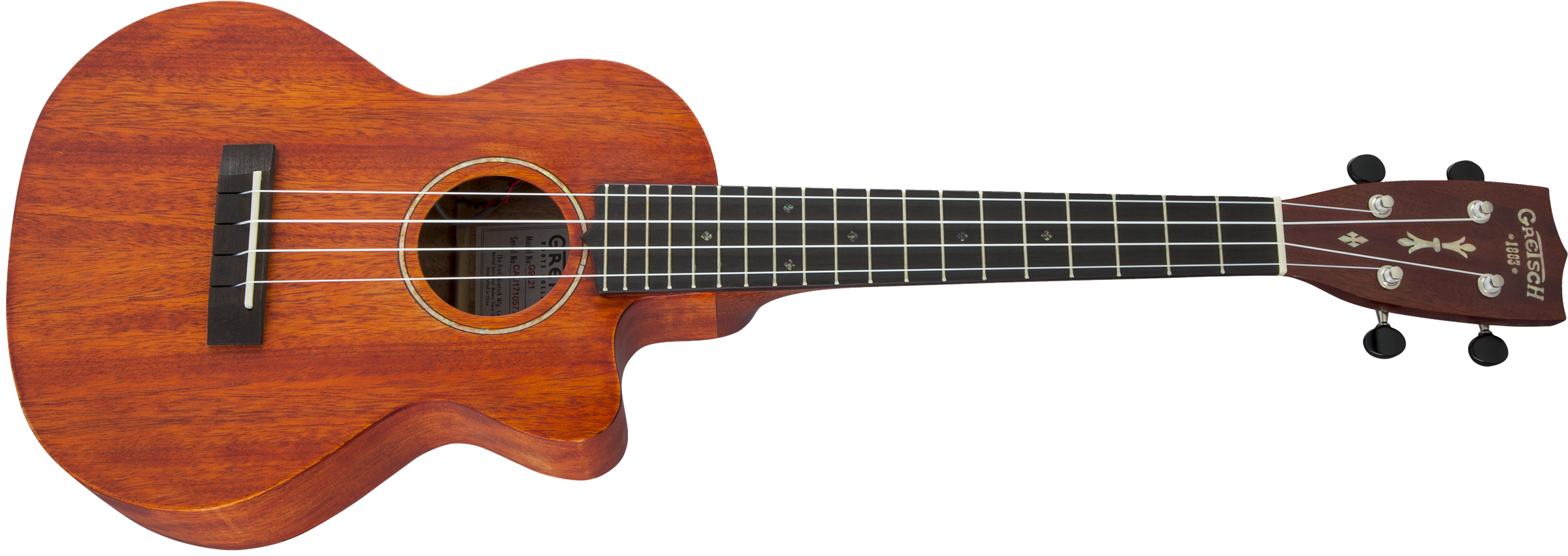 Gretsch G9121 A.C.E. Tenor Ukulele with Gig Bag, Ovangkol Fingerboard, Acoustic-Cutaway-Electric, Fishman® Kula Pickup, Honey Mahogany Stain