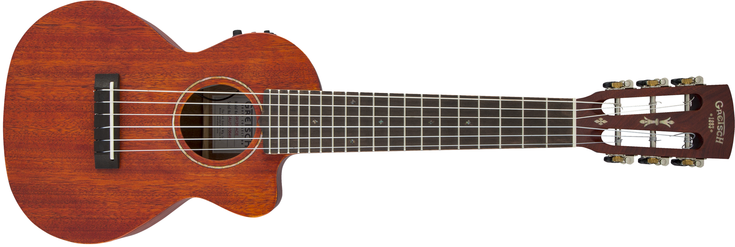 Gretsch G9126 A.C.E. Guitar-Ukulele, Acoustic-Cutaway-Electric with Gig Bag, Ovangkol Fingerboard, Fishman® Kula Pickup, Honey Mahogany Stain