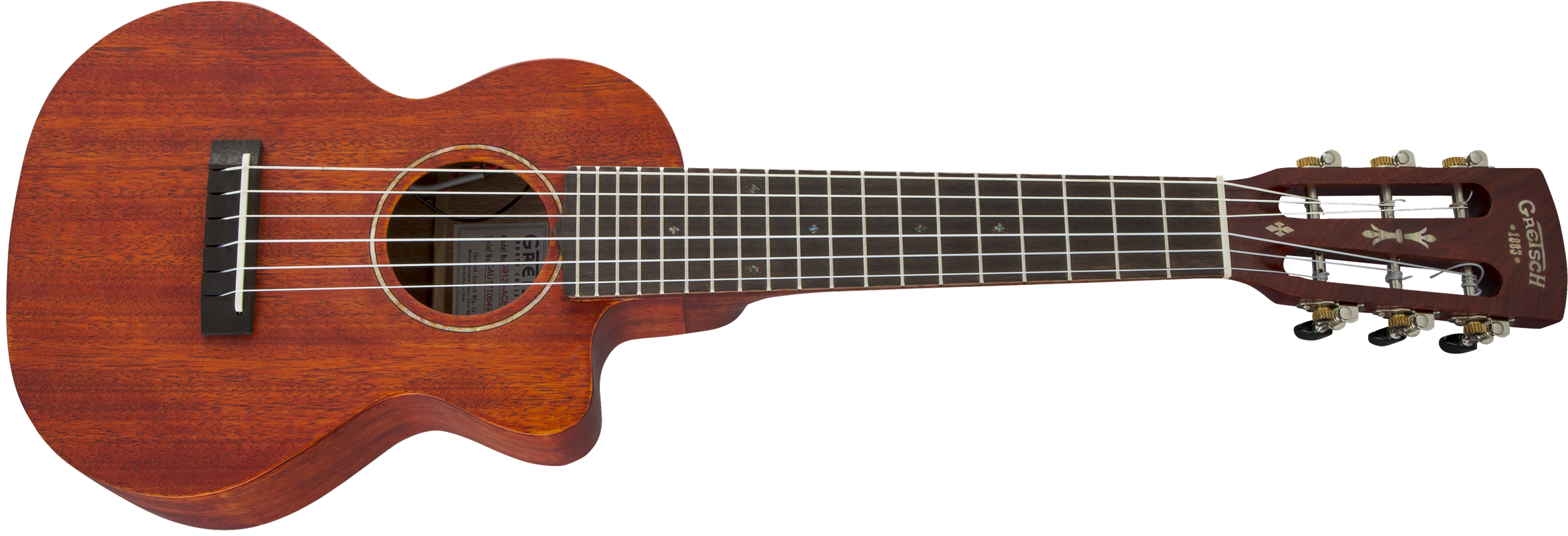 Gretsch G9126 A.C.E. Guitar-Ukulele, Acoustic-Cutaway-Electric with Gig Bag, Ovangkol Fingerboard, Fishman® Kula Pickup, Honey Mahogany Stain