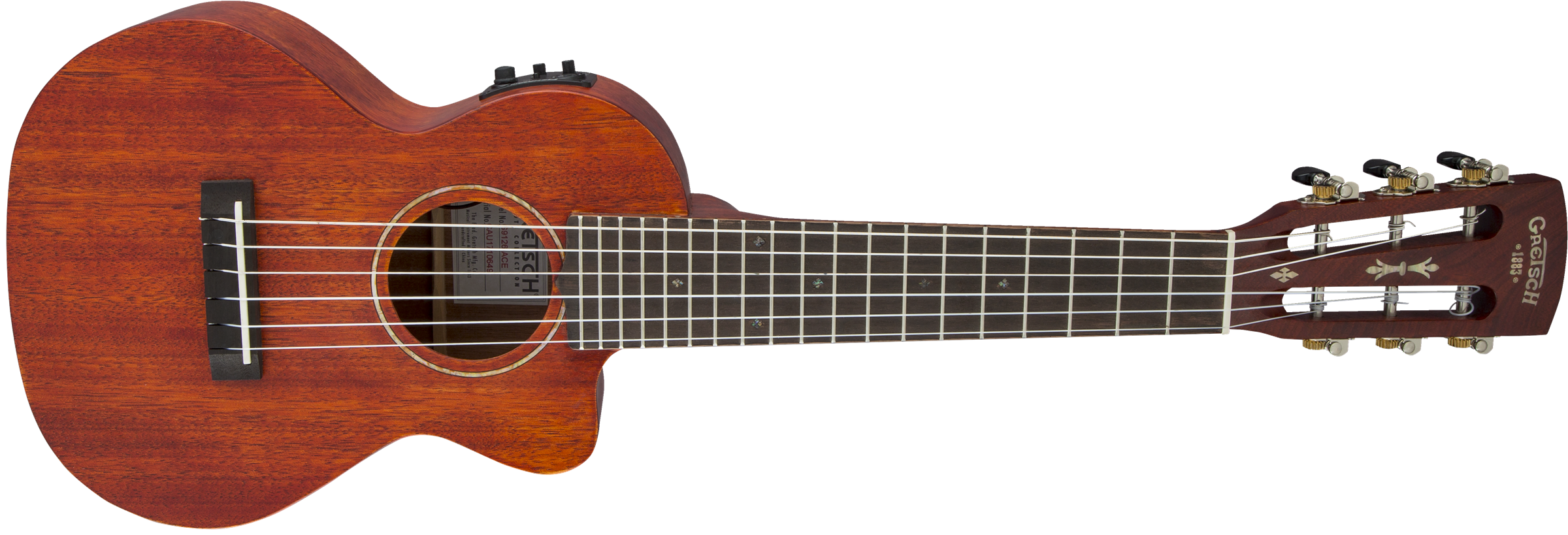 Gretsch G9126 A.C.E. Guitar-Ukulele, Acoustic-Cutaway-Electric with Gig Bag, Ovangkol Fingerboard, Fishman® Kula Pickup, Honey Mahogany Stain