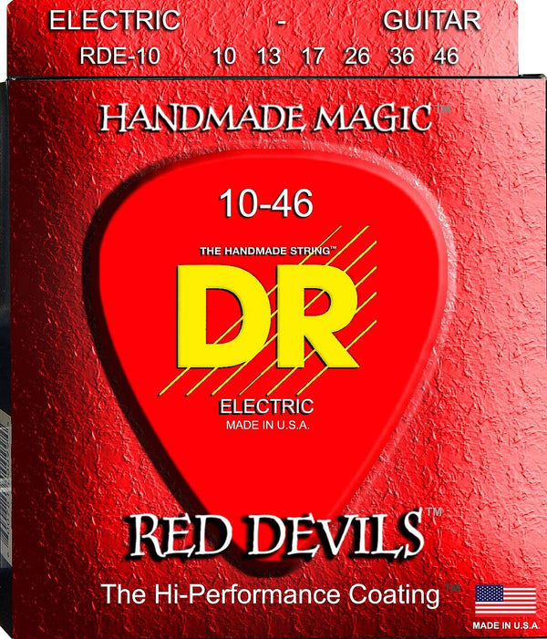 DR Strings RDE-10 RED DEVILS RED Colored Medium Electric Guitar Strings, 10-46