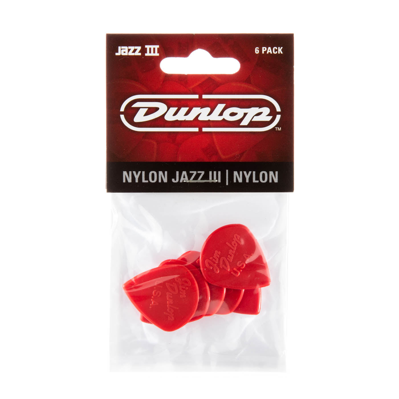 Dunlop Red Nylon Jazz III Guitar Pick