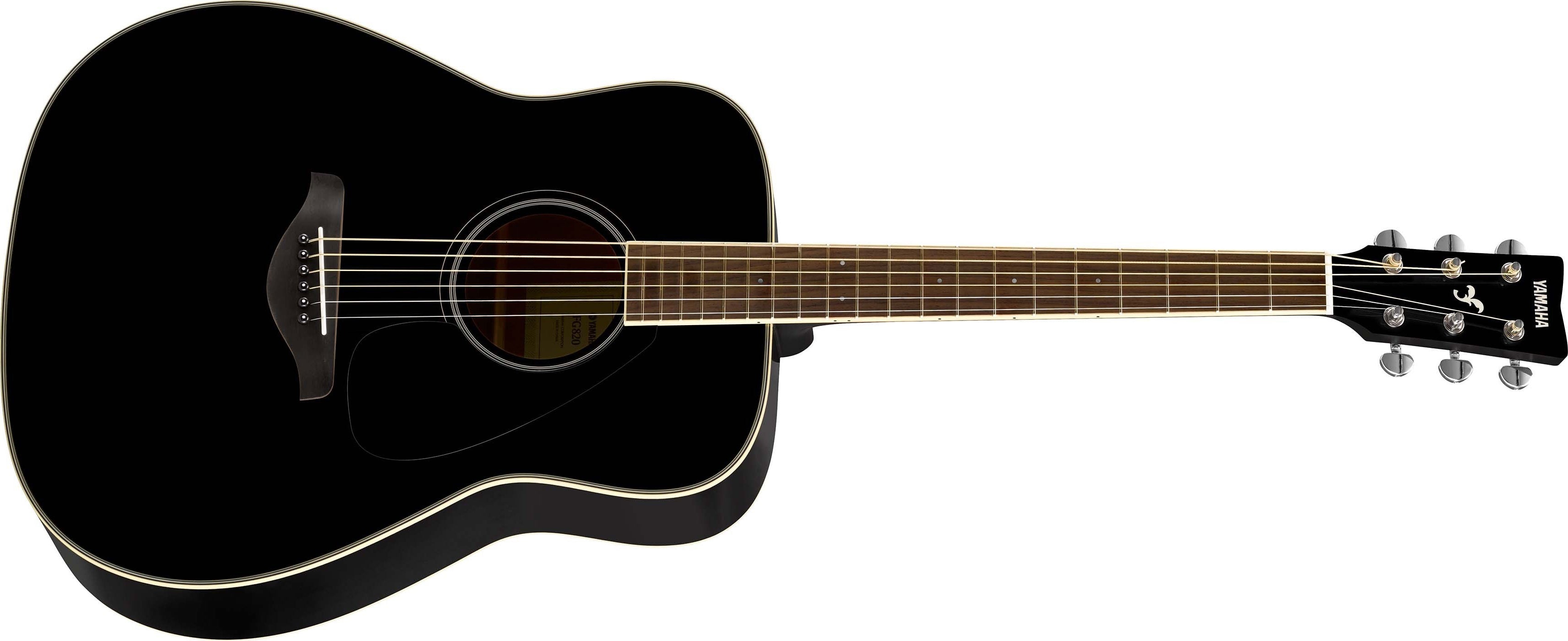 Yamaha FG820 Dreadnought Acoustic - Black