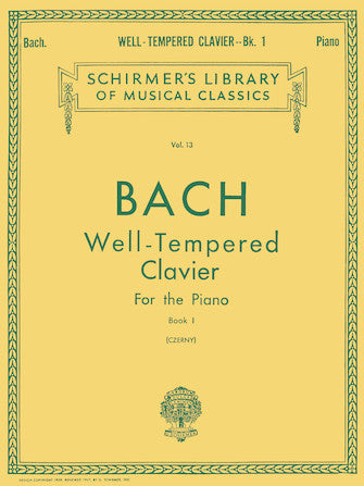 WELL TEMPERED CLAVIER – BOOK 1 Schirmer Library of Classics Volume 13