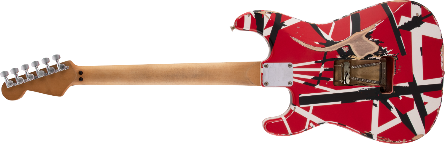 Used EVH Striped Series Frankenstein™ Frankie, Maple Fingerboard, Red with Black Stripes Relic