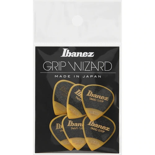 Ibanez Grip Wizard Sand Grip Guitar Picks, Yellow (6PCS)