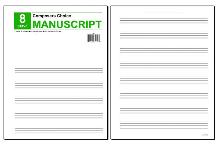 8 Stave Manuscript Pads