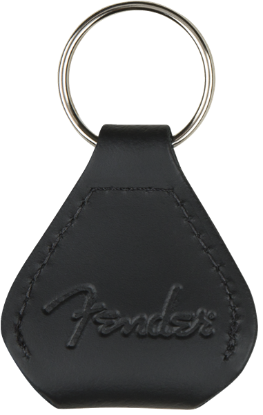 Fender™ Leather Pick Holder Keychain, Black