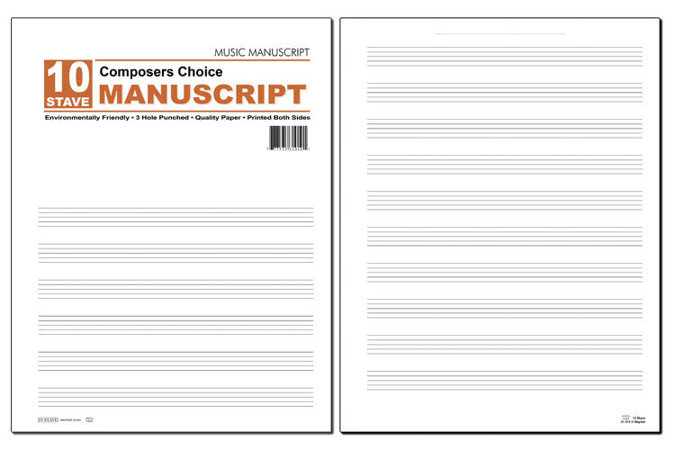 10 Stave Manuscript Pads