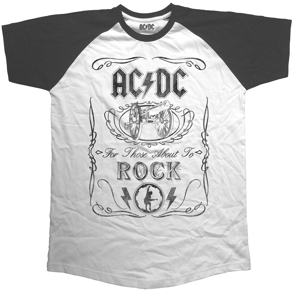 AC/DC UNISEX RAGLAN TEE: CANNON SWIG VINTAGE