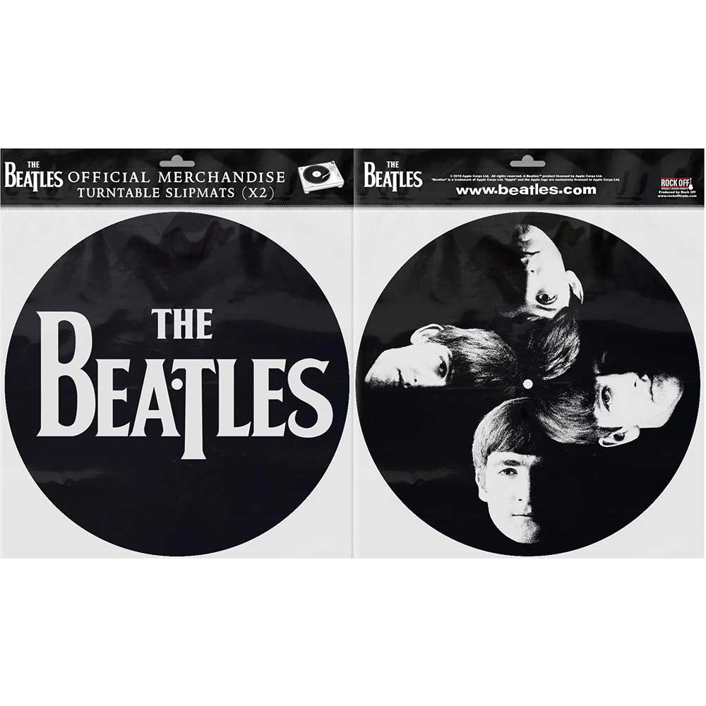 THE BEATLES TURNTABLE SLIPMAT SET: DROP T LOGO & FACES