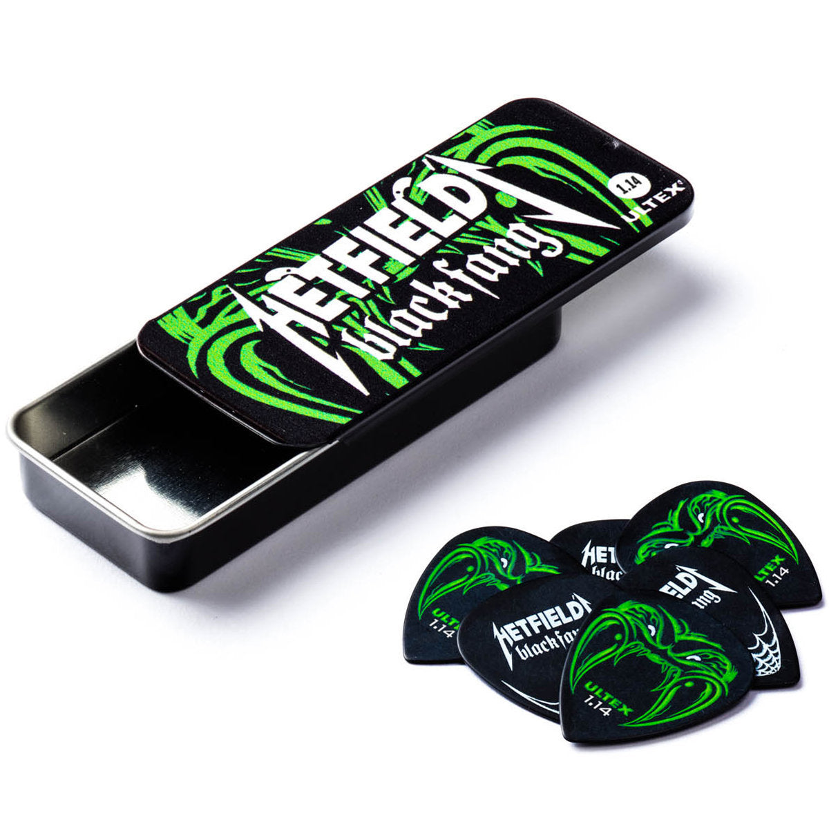 Dunlop James Hetfield Black Fang Pick Tin, 6 Picks 1.14