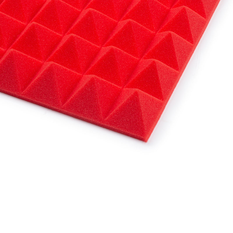 Gator Frameworks 8 Pack of Red 12" x 12" Acoustic Pyramid Panel