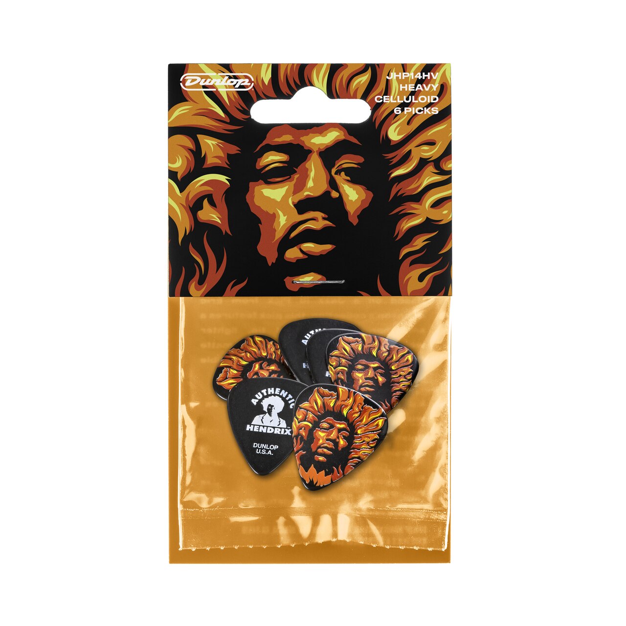 Dunlop Jimi Hendrix ’69 Psych Series Voodoo Fire Guitar Pick (6 Pack)