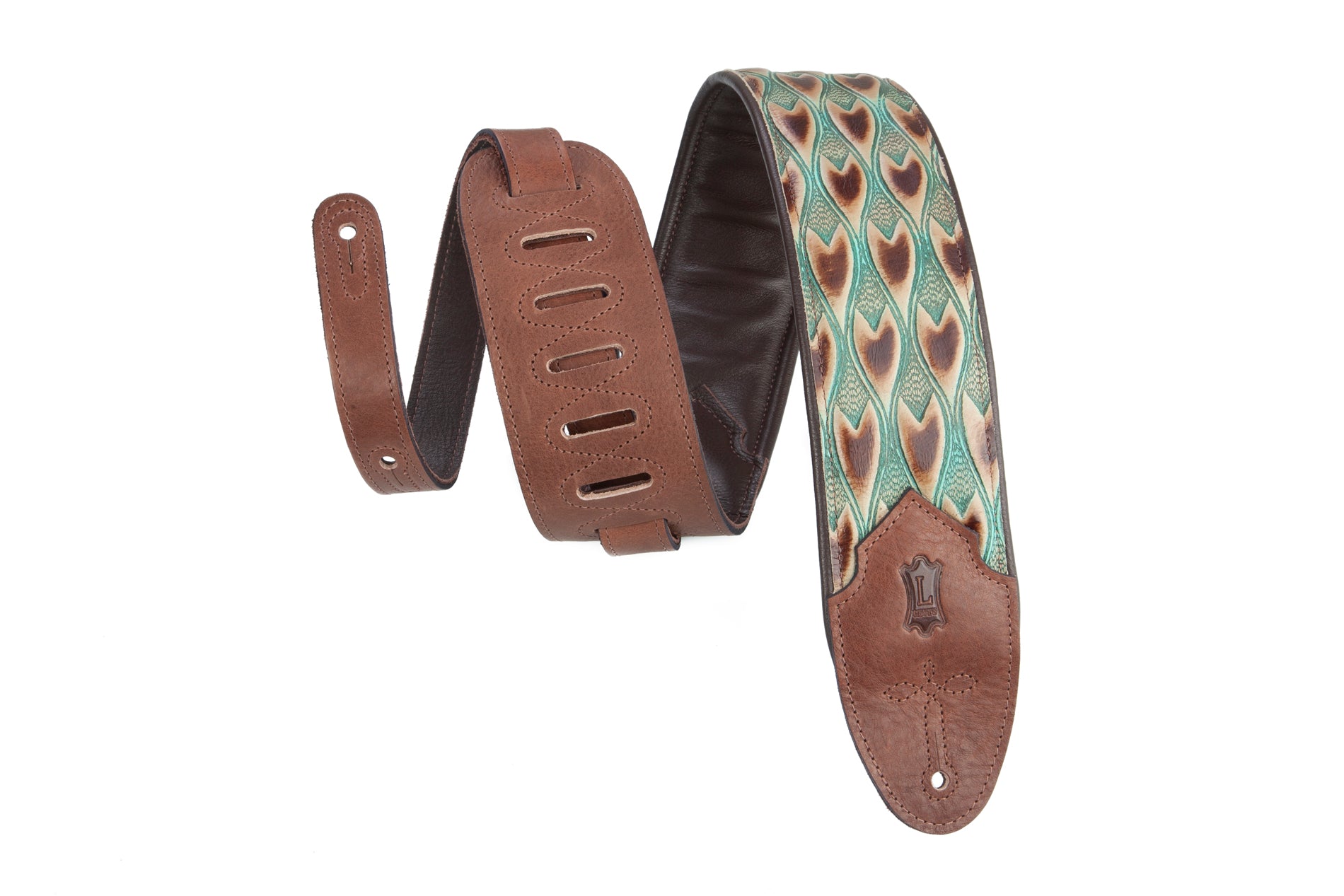 LEVY'S WESTERN Sundance Line Arrowhead Turquoise Guitar Strap – M4WP-004