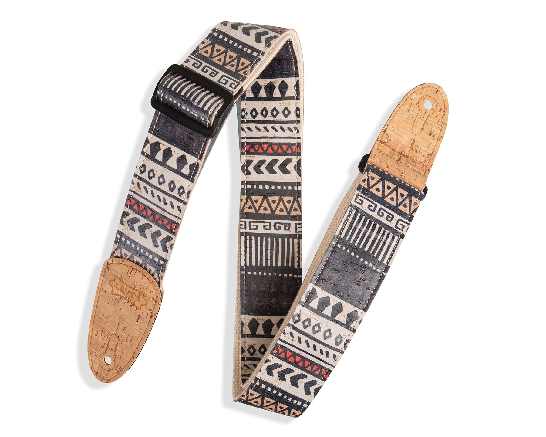 STRAP GUITAR LEVY’S 2" Cork Guitar Strap With Zanzibar Print on Natural