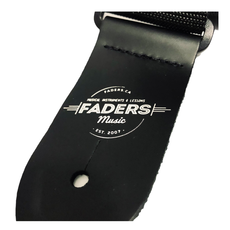 Faders Music Logo Guitar Strap - Black