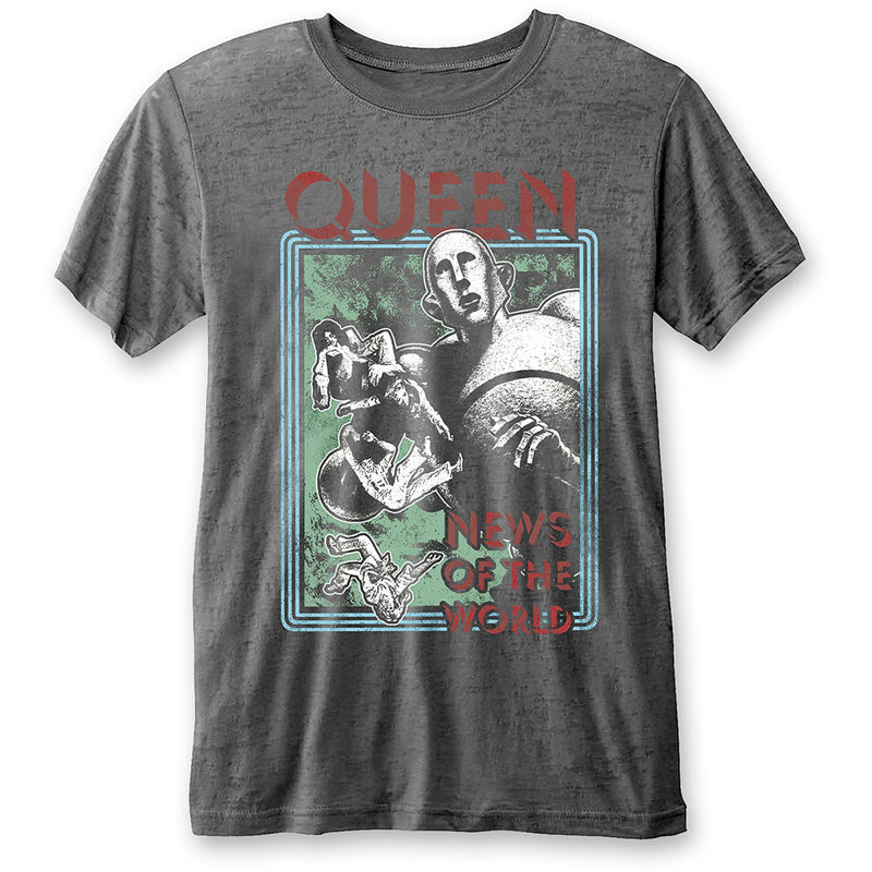 QUEEN UNISEX TEE: NEWS OF THE WORLD (BURN OUT)