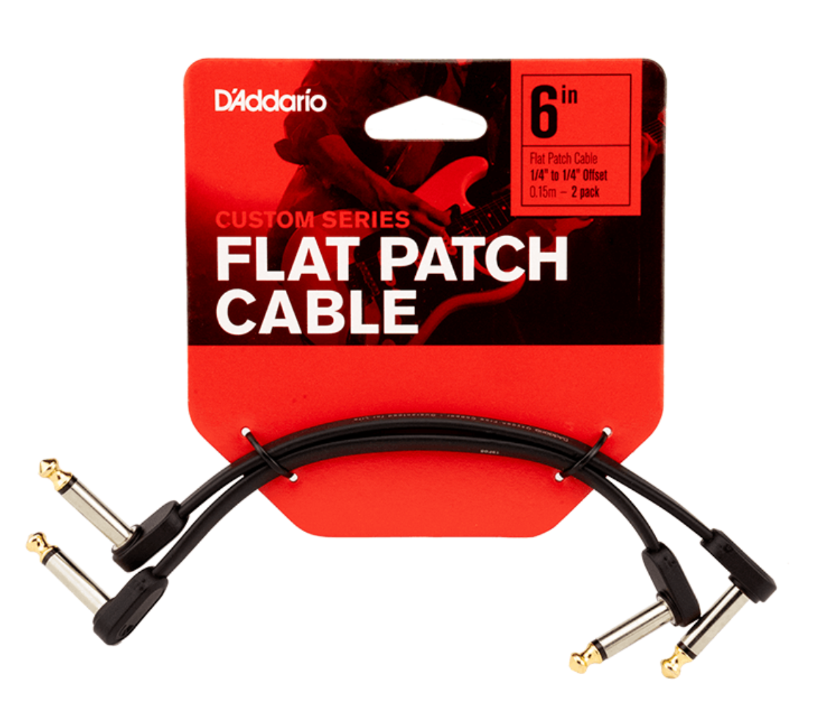 D'Addario Flat Patch Cables Offset Right-Angle, 6 inches