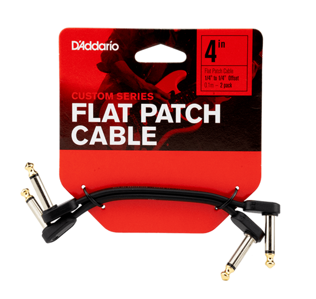 D'Addario Flat Patch Cables Offset Right-Angle, 4 inches