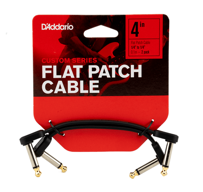 D'Addario Flat Patch Cables Matching Right-Angle, 4 inches