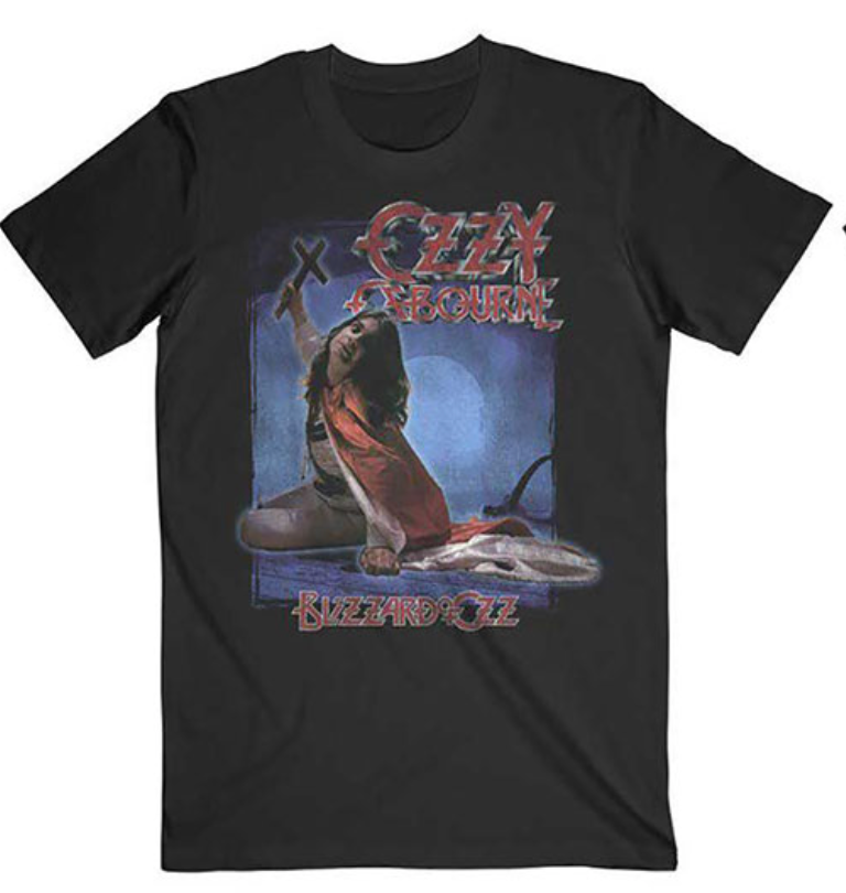 OZZY OSBOURNE UNISEX TEE: BLIZZARD OF OZZ TRACKLIST (BACK PRINT)