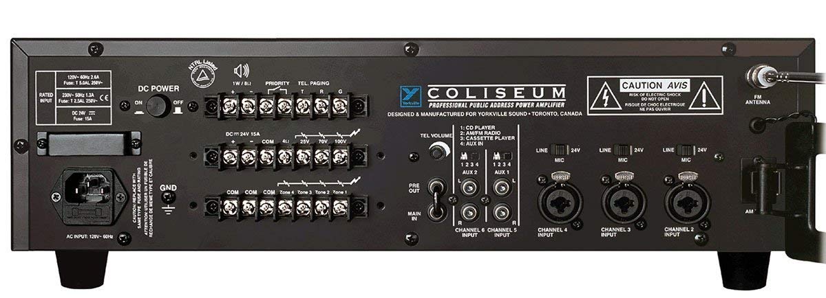 Yorkville Sound Coliseum Amp Series - Fixed Installation Power Amp/Mixer, 180 Watts at 70V or 4R