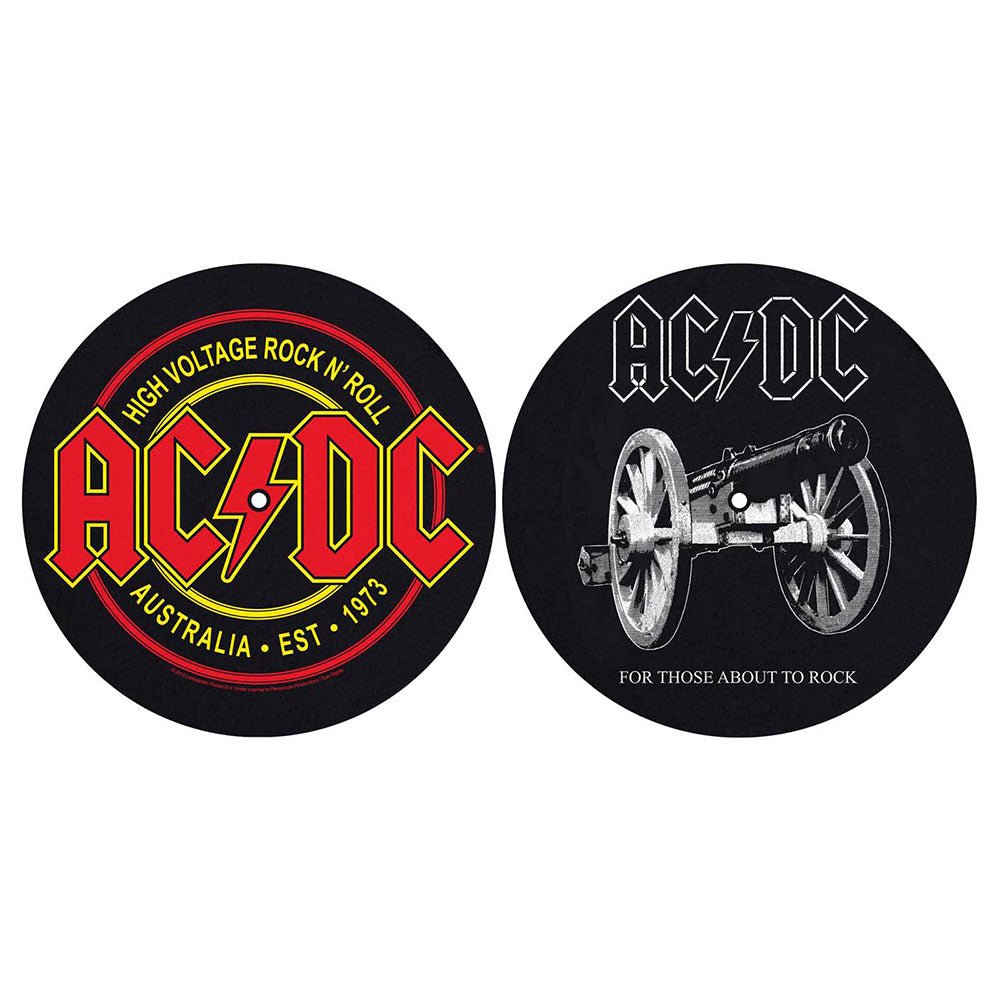 AC/DC TURNTABLE SLIPMAT SET: FOR THOSE ABOUT TO ROCK/HIGH VOLTAGE by Rock Off Trade