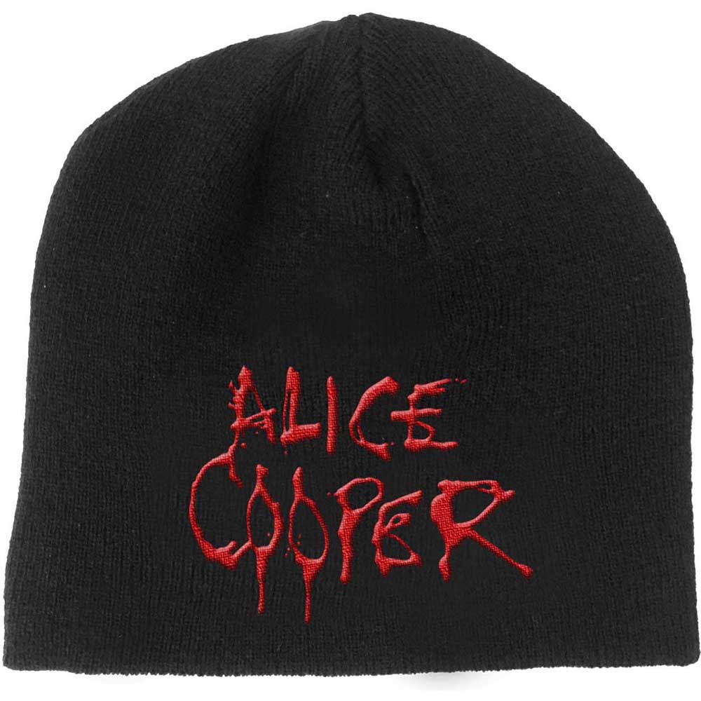 ALICE COOPER UNISEX BEANIE HAT: DRIPPING LOGO by Rock Off Trade