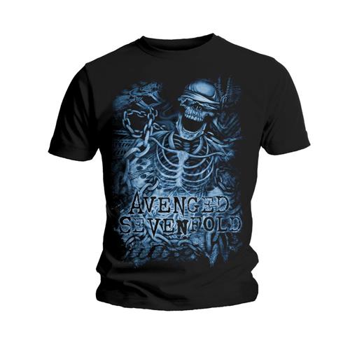 AVENGED SEVENFOLD UNISEX TEE: CHAINED SKELETON by Rock Off Trade