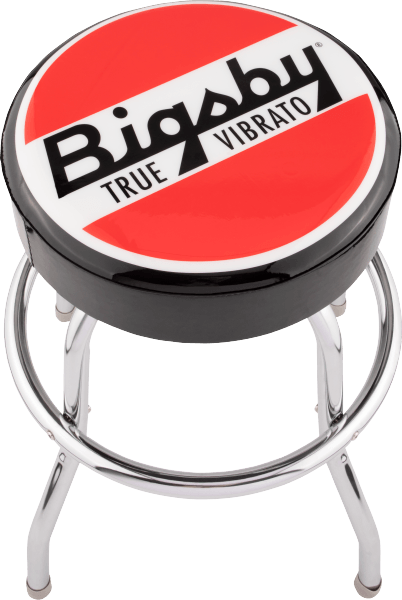 Bigsby® Round Logo Barstool, Black, Red and White, 24" by FMIC