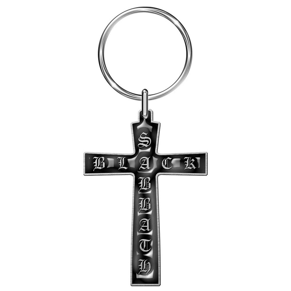 BLACK SABBATH KEYCHAIN: CROSS (ENAMEL IN - FILL) by Rock Off Trade