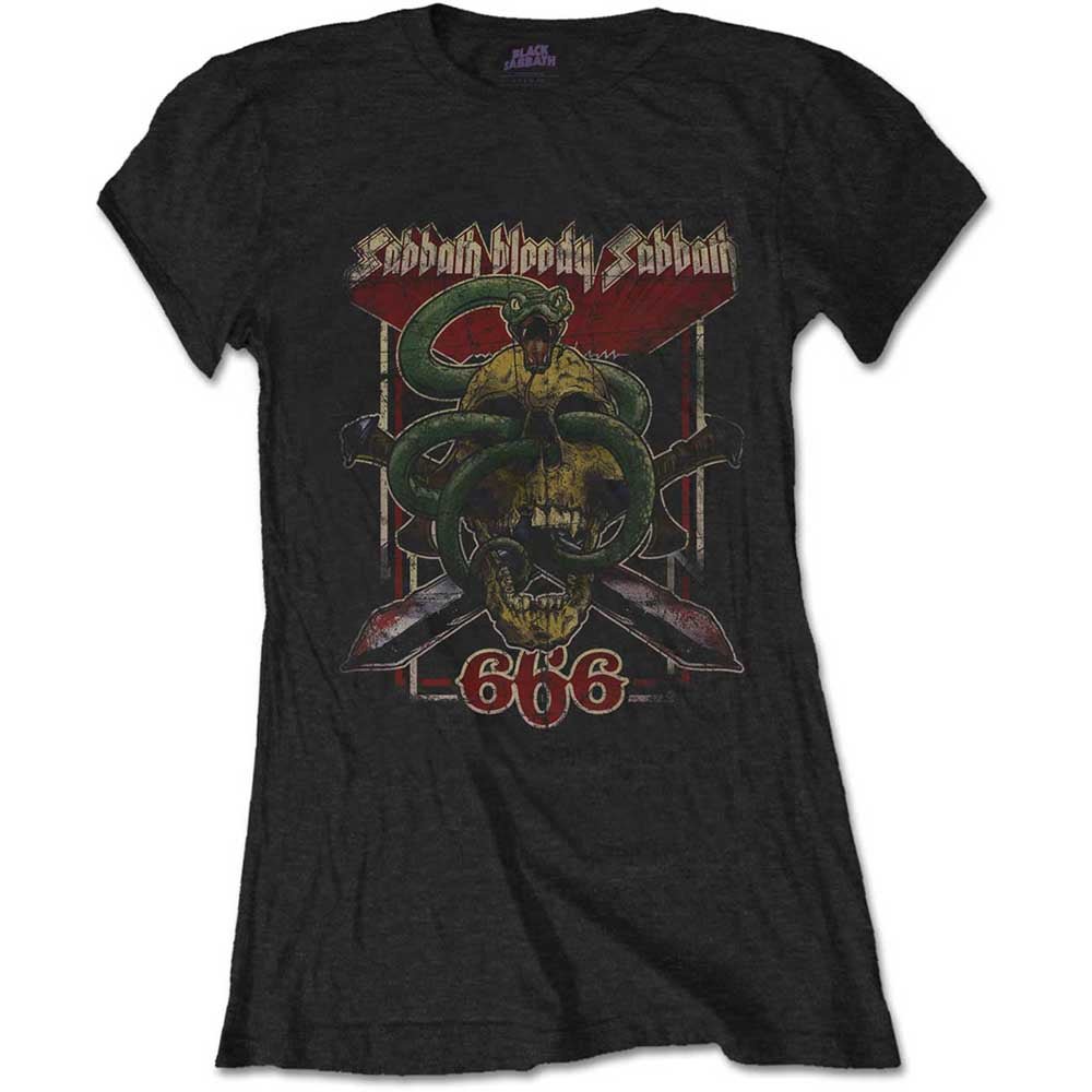 BLACK SABBATH LADIES TEE: BLOODY SABBATH 666 by Rock Off Trade