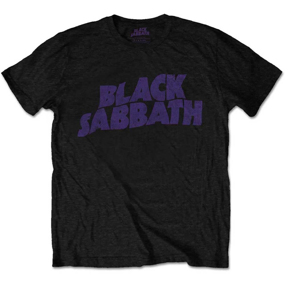 BLACK SABBATH UNISEX TEE: WAVY LOGO VINTAGE by Rock Off Trade