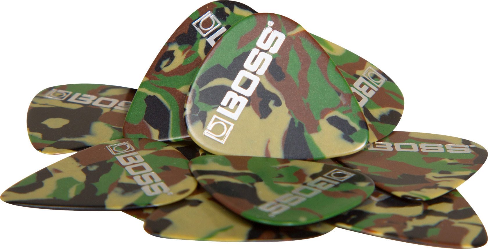 Boss Celluloid Guitar Picks—Camo 12 Pack by Roland Canada